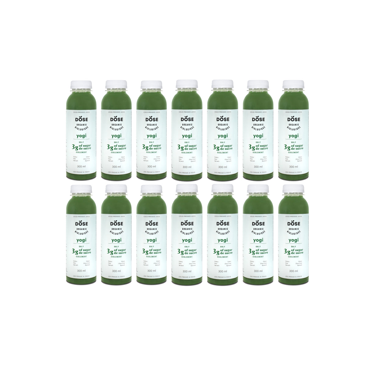 EXPERT Jus Vert YOGI - Pack défi 2 semaines - 14 jus biologiques pressés à froid 300ml