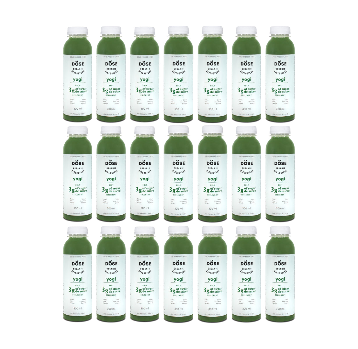 EXPERT Jus Vert YOGI - Pack défi 3 semaines - 21 jus biologiques pressés à froid 300ml