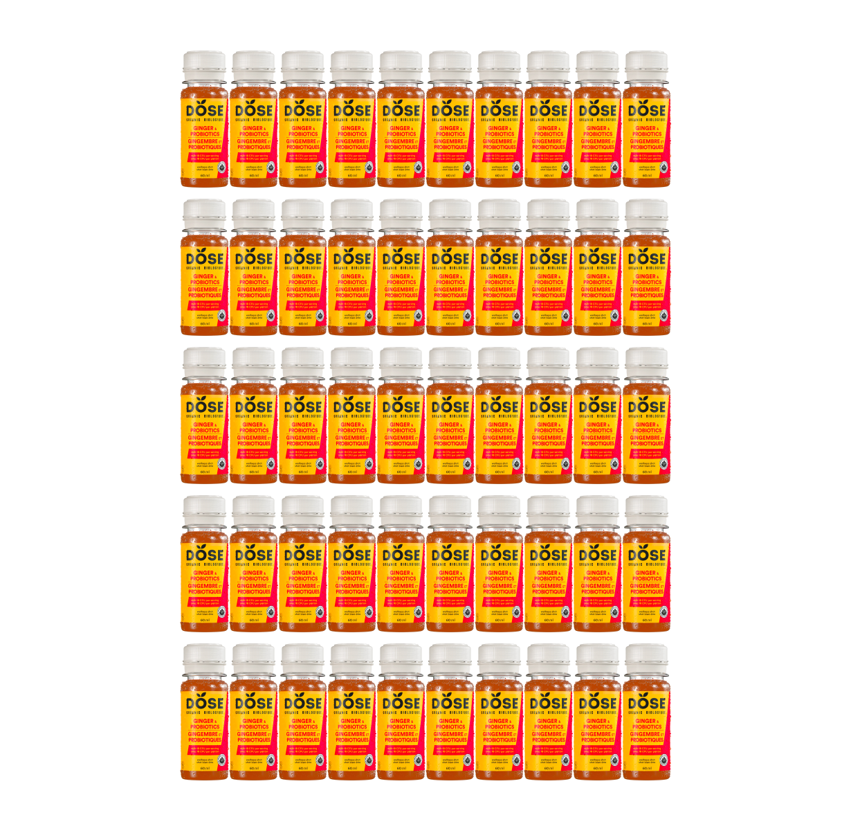 DIGESTION - GINGER & PROBIOTICS - 50 organic cold pressed shots 60ml