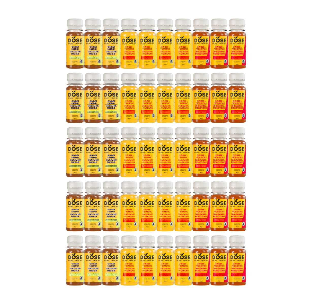 PACK VARIÉTÉ DE SHOTS - 50 shots pressés à froid 60ml