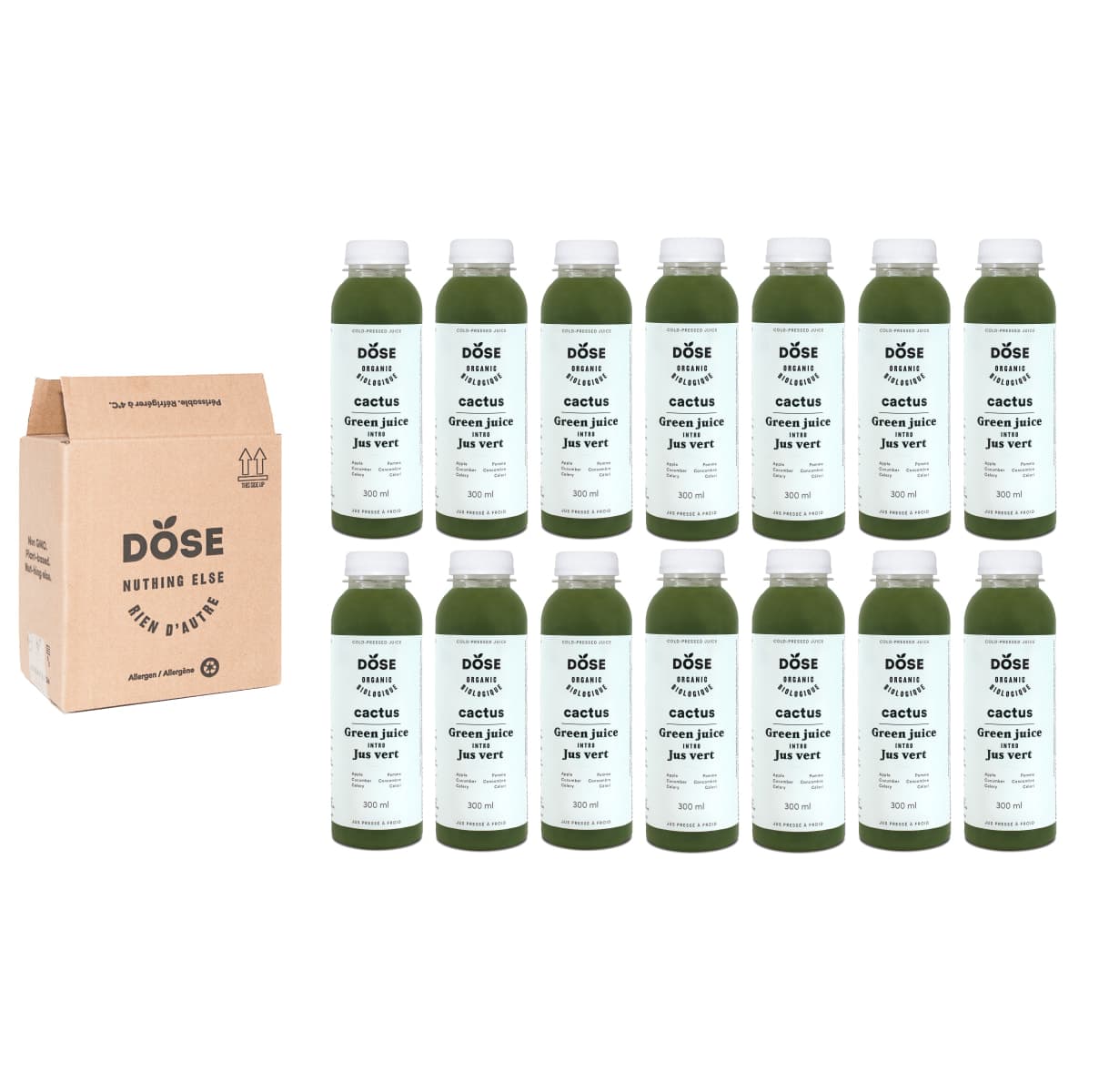 BEGINNER Green Juice CACTUS - 2 Weeks Challenge Pack- 14 organic cold pressed juices 300ml