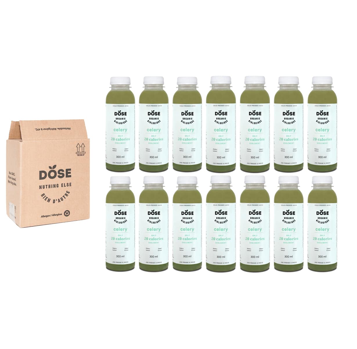 DISCOUNTED PACK - CELERY - 14 organic cold pressed juices 300ml