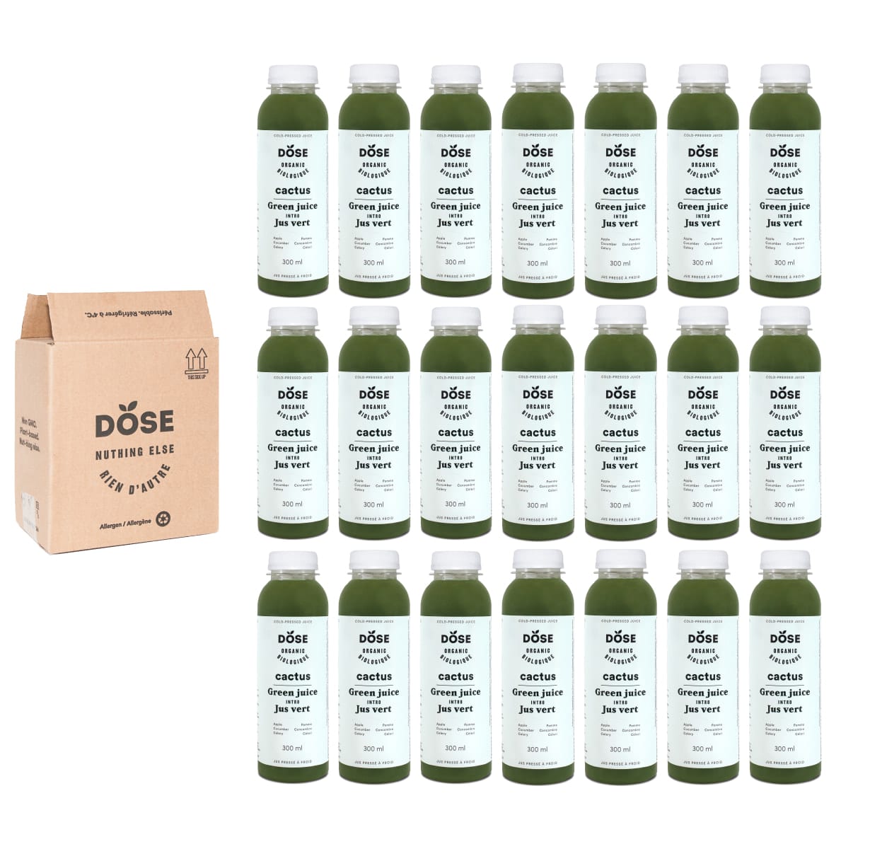 BEGINNER Green Juice CACTUS - 3 Weeks Challenge Pack - 21 organic cold pressed juices 300ml