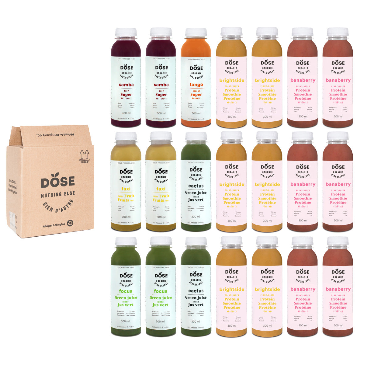 JUICES & SMOOTHIES VARIETY PACK - 21 organic cold pressed juices and smoothies 300ml