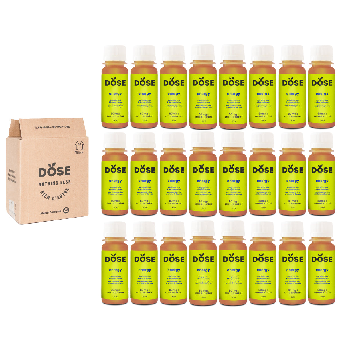 ENERGY - GINGER, LIME & GUAYUSA - 24 cold-pressed shots 60ml