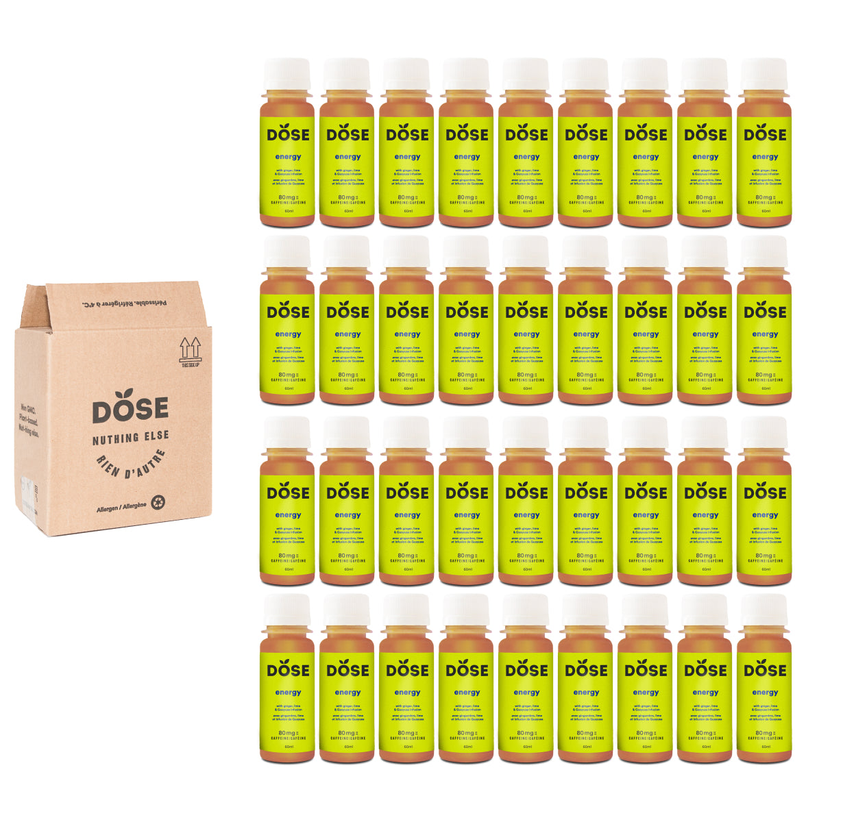 ENERGY - GINGER, LIME & GUAYUSA - 36 cold-pressed shots 60ml