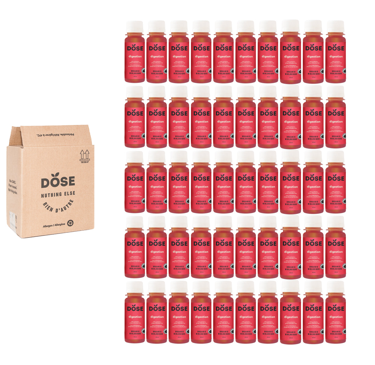 DIGESTION - GINGER & PROBIOTICS - 50 organic cold pressed shots 60ml