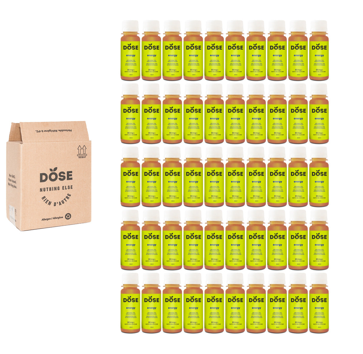ENERGY - GINGER, LIME & GUAYUSA - 50 cold-pressed shots 60ml