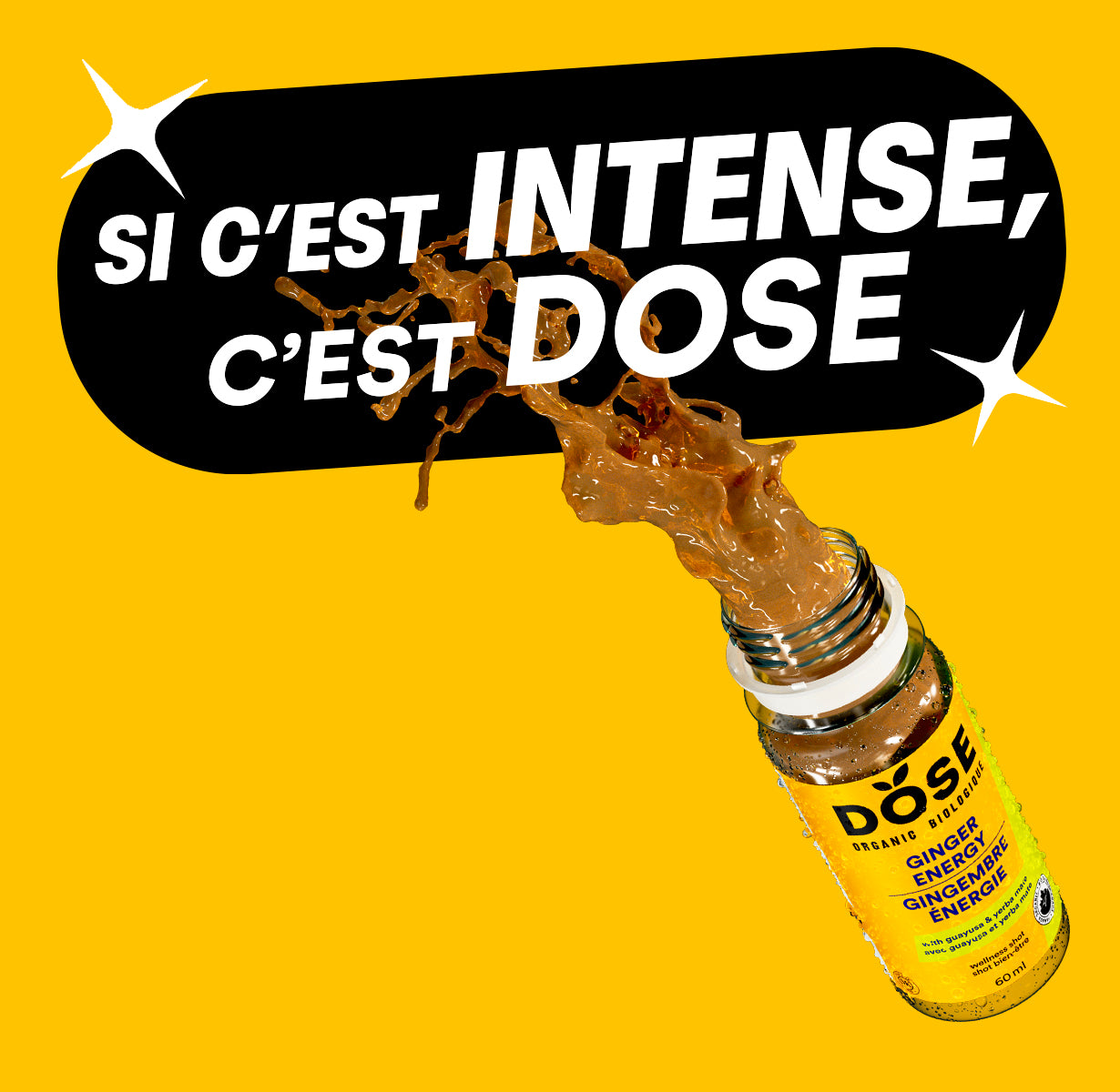 ENERGY 60ml - GINGER LIME &amp; GUAYUSA - cold-pressed shot