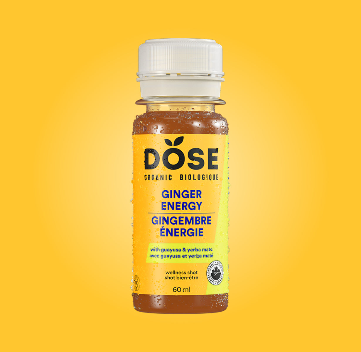 ENERGY 60ml - GINGER LIME &amp; GUAYUSA - cold-pressed shot