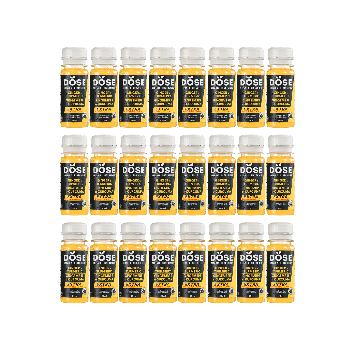 GINGEMBRE &amp; CURCUMA EXTRA FORT - 24 shots biologiques pressés à froid 60ml