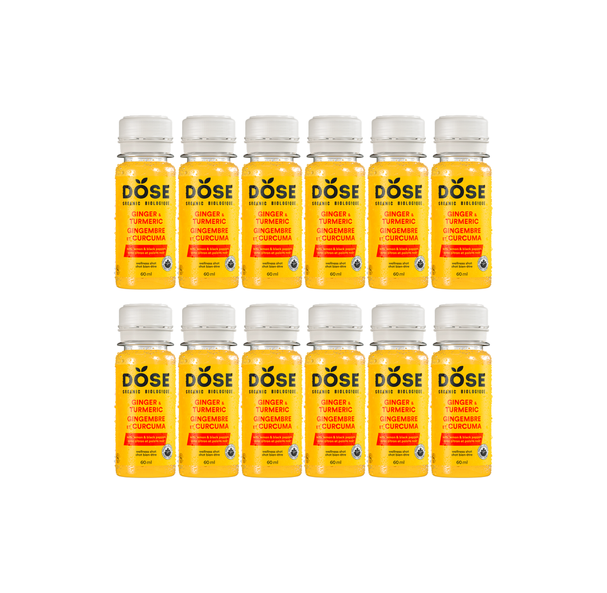 GINGER &amp; TURMERIC SEEDING - 12 organic cold pressed shots 60ml