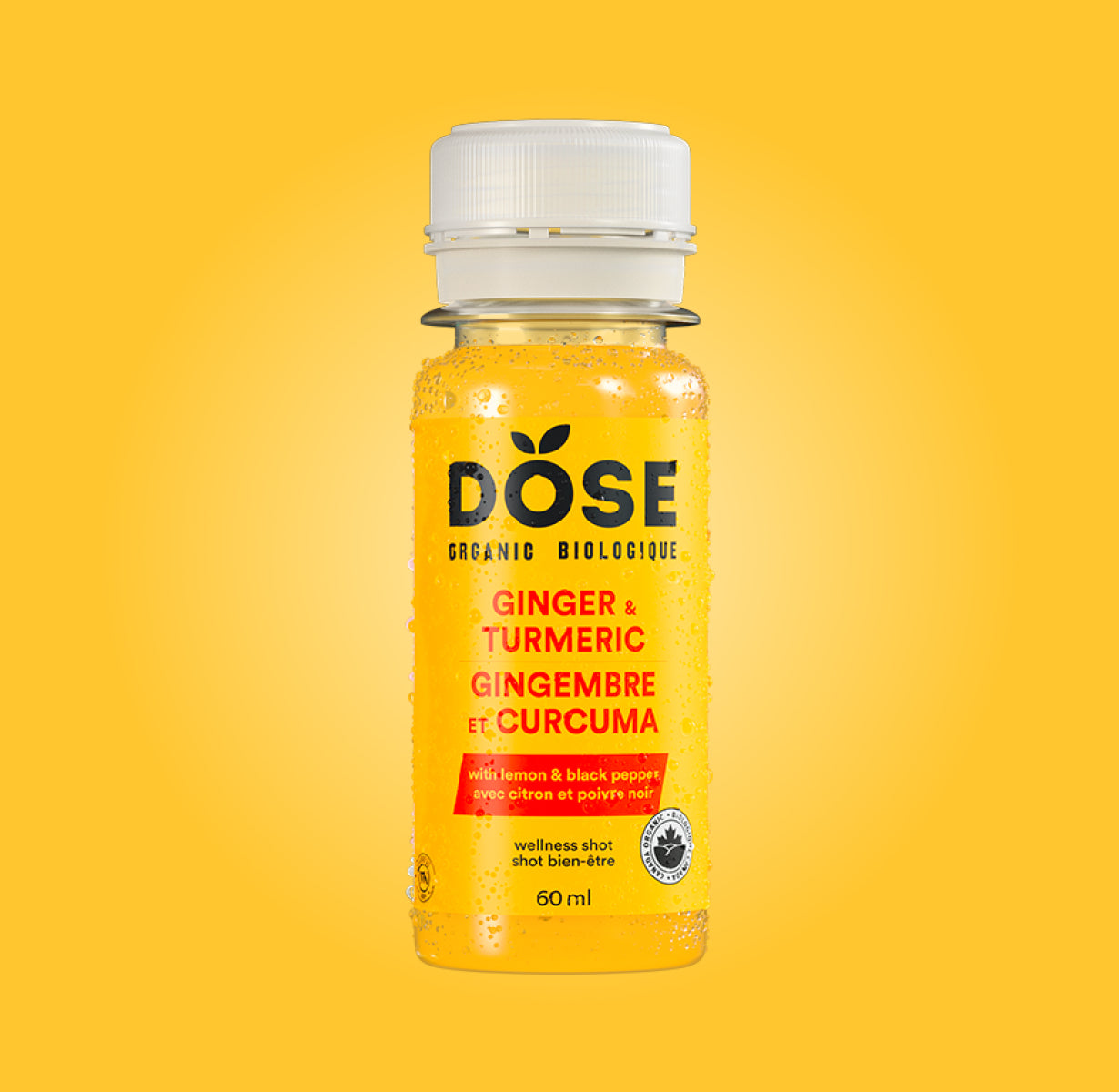 GINGER &amp; TURMERIC 60ml - Organic cold pressed shot