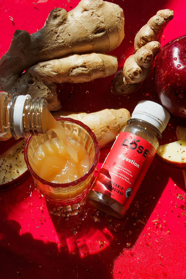 DIGESTION - GINGER &amp; PROBIOTICS - 50 organic cold pressed shots 60ml