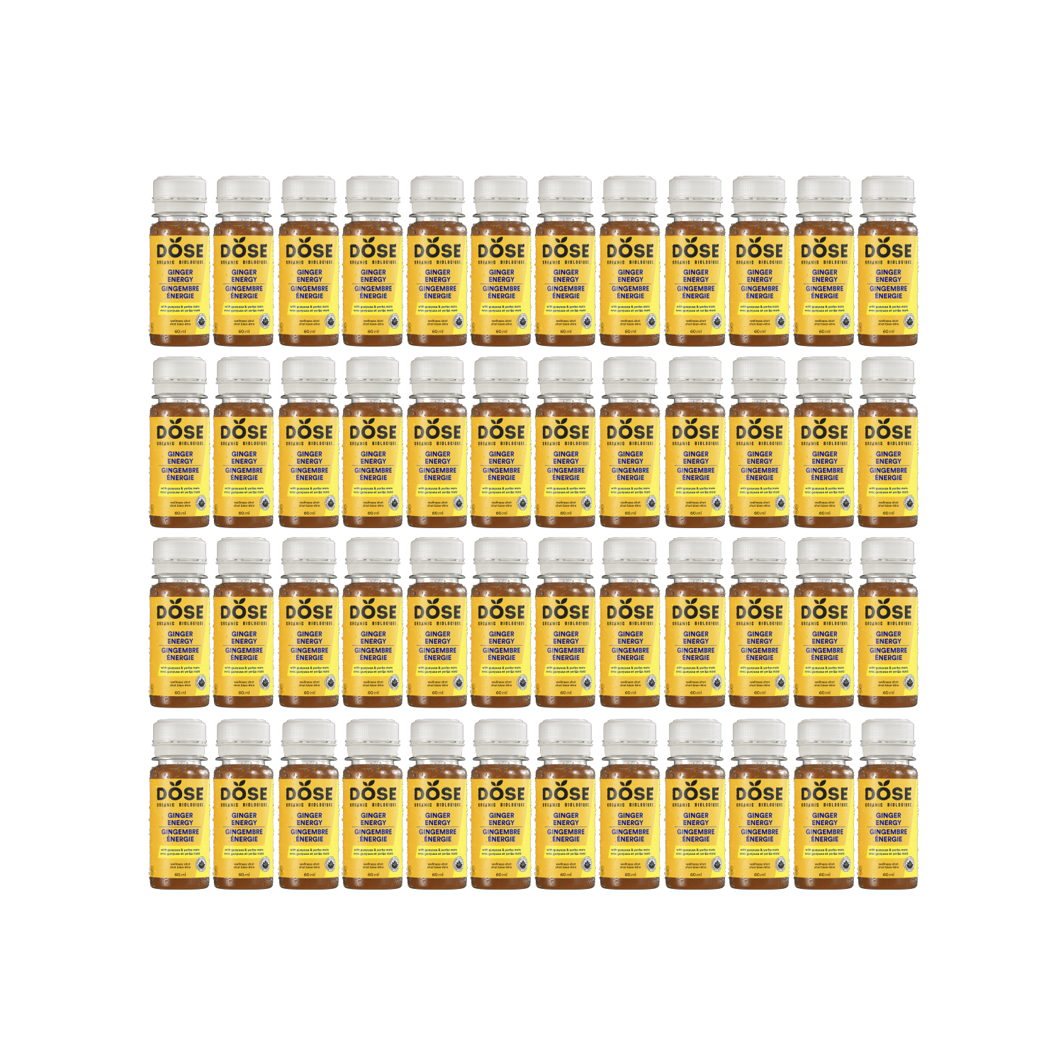 ENERGY - GINGEMBRE, LIME &amp; GUAYUSA - 48 shots pressés à froid 60ml