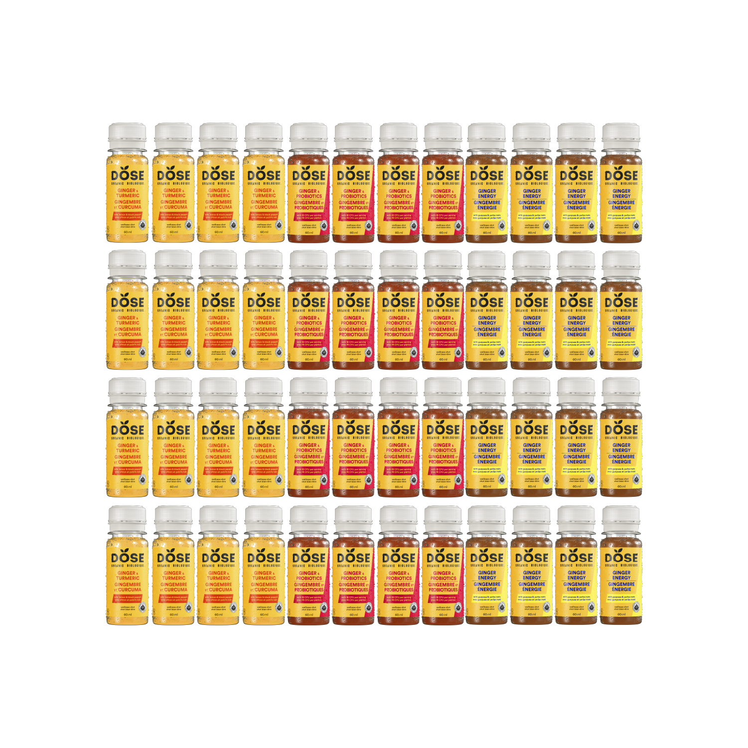 PACK VARIÉTÉ DE SHOTS - 48 shots pressés à froid 60ml