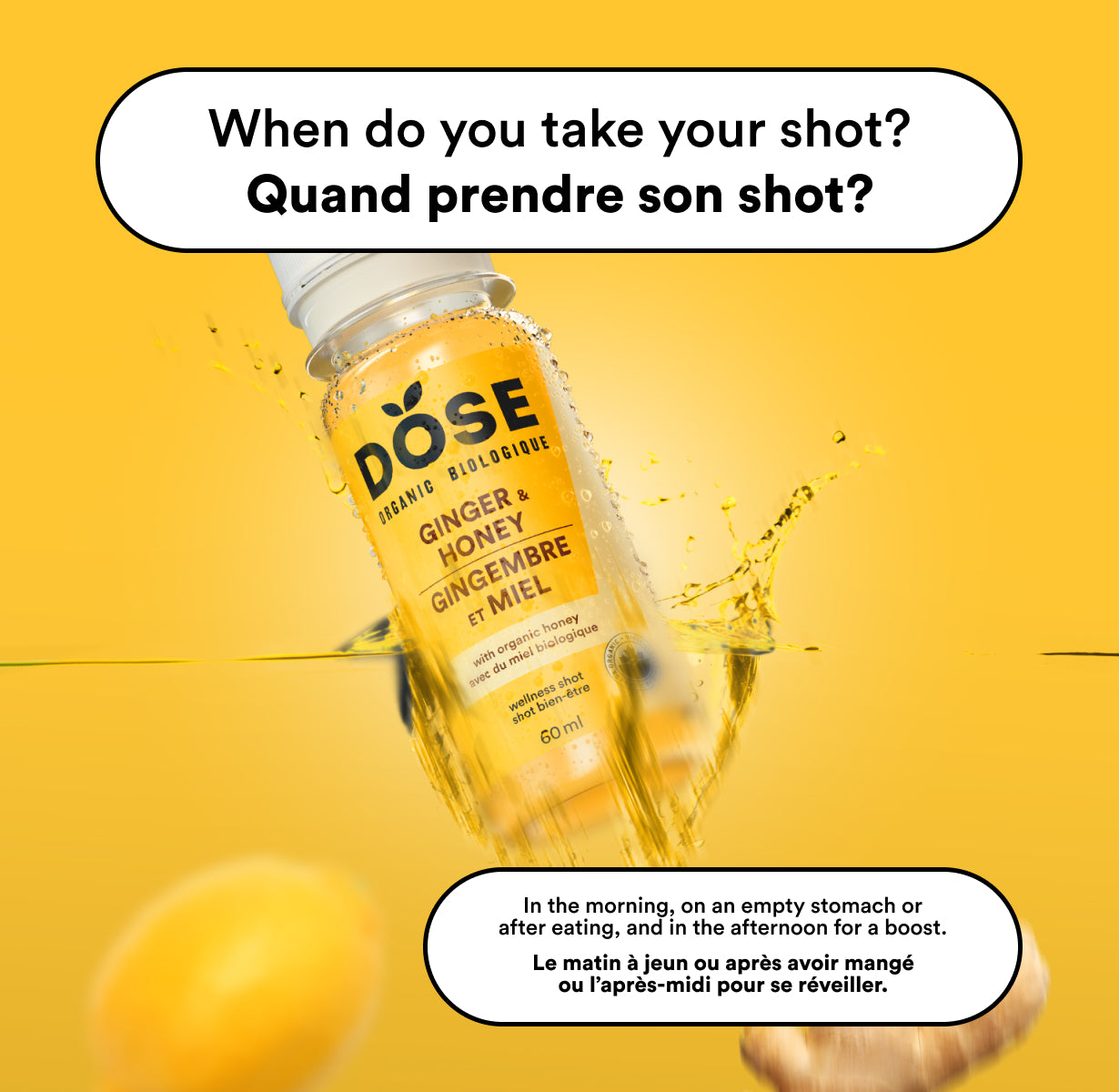 GINGER &amp; HONEY - organic cold-pressed shots 60ml