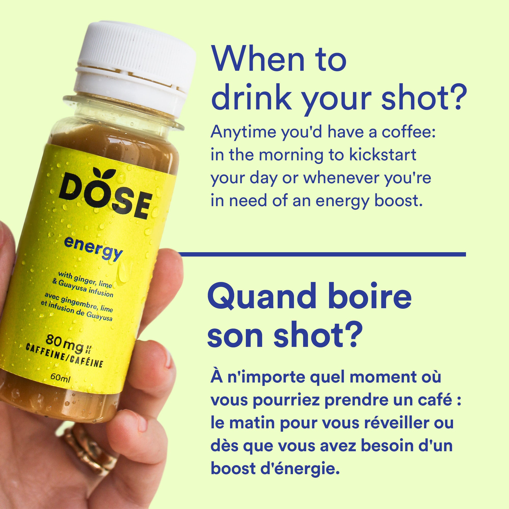 ENERGY 60ml - GINGER LIME &amp; GUAYUSA - cold-pressed shot