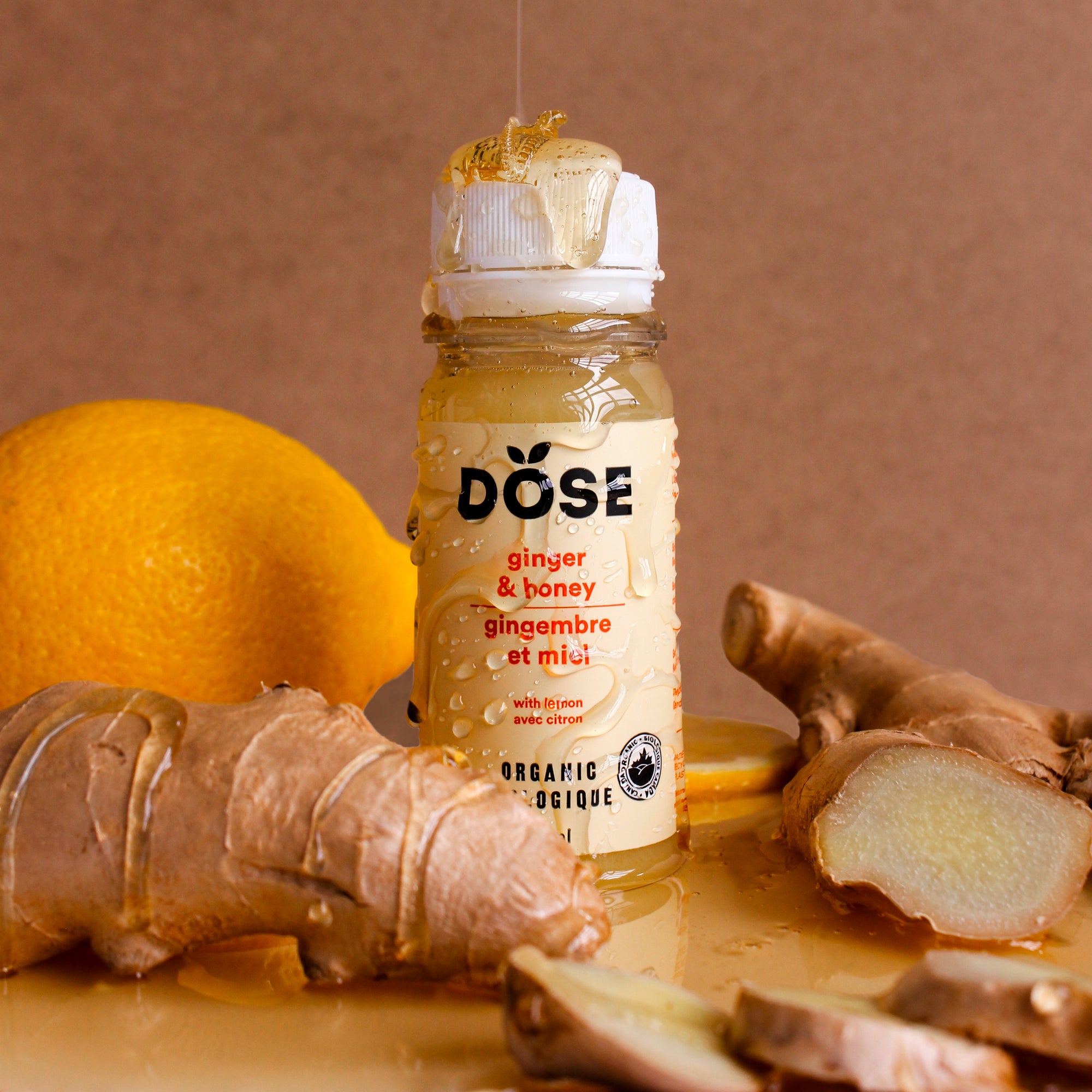 GINGER &amp; HONEY - organic cold-pressed shots 60ml