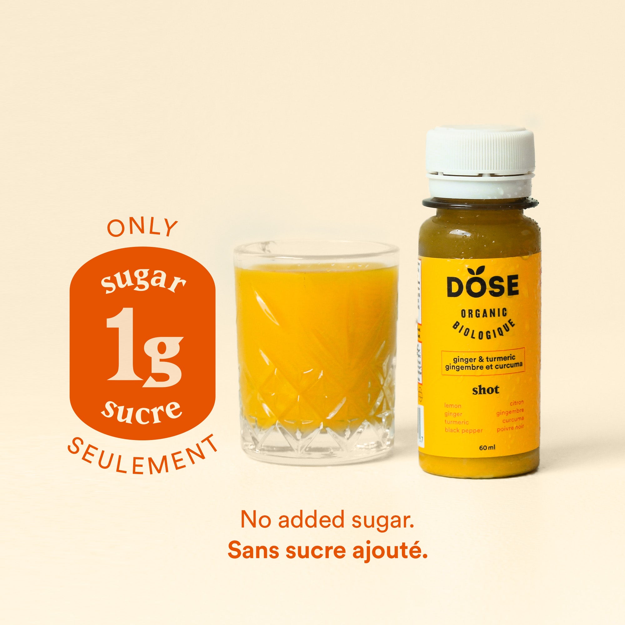 GINGER &amp; TURMERIC – 12 organic cold pressed shots 60ml - Monthly