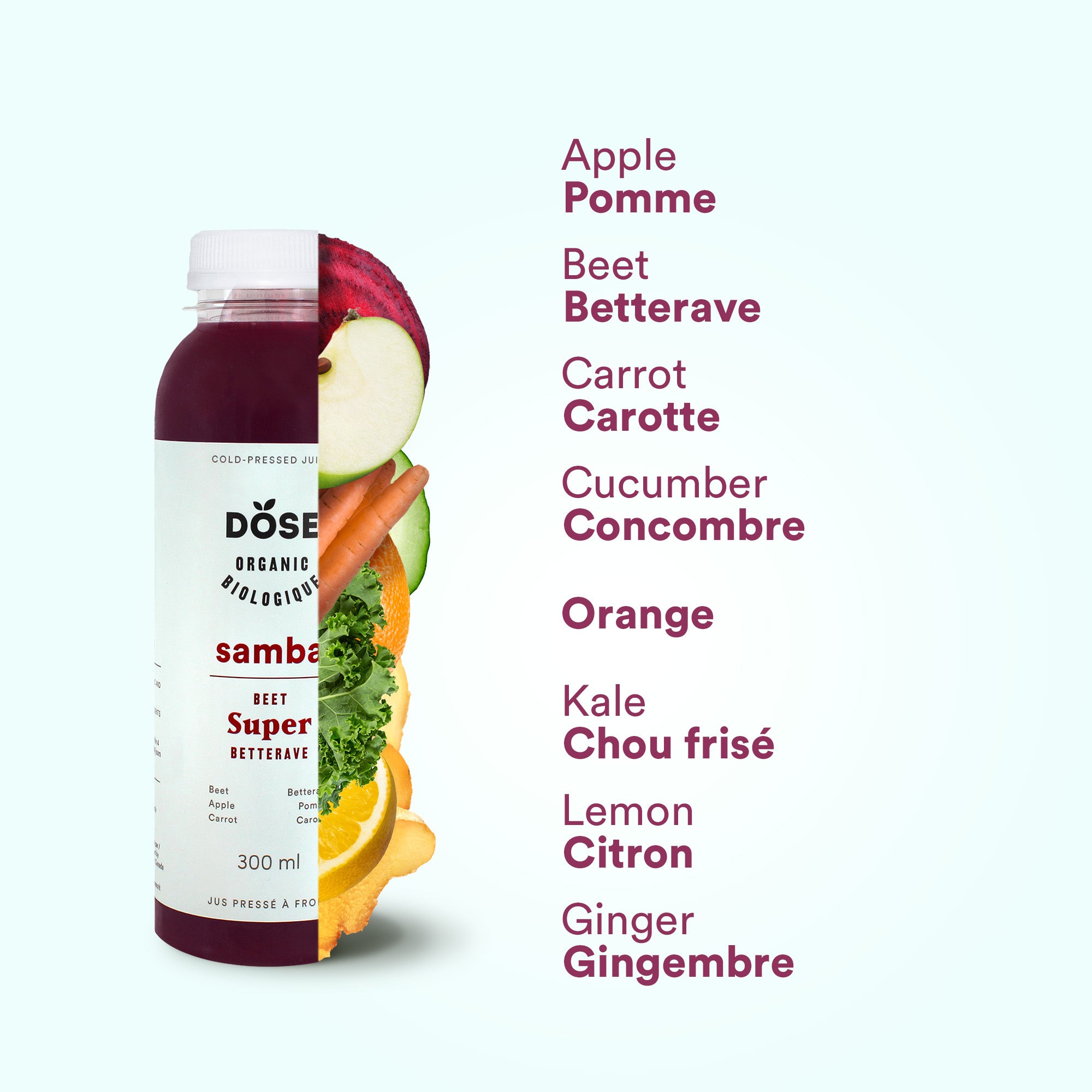 BEET JUICE PACK - SAMBA - 10 Organic cold-pressed beet juices 300ml